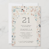 Terrazzo Pastel Kleuren Arch 21e Verjaardagsfeest Kaart (Voorkant)