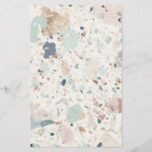 Terrazzo Pastel Patroon Boog Bruiloft Menu (Achterkant)