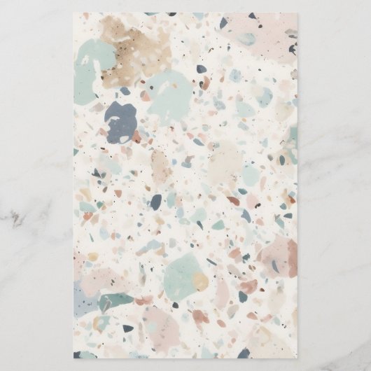 Terrazzo Pastel Patroon Boog Bruiloft Menu (Achterkant)