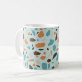 Terrazzo patroon blauw koffiemok (Voorkant links)