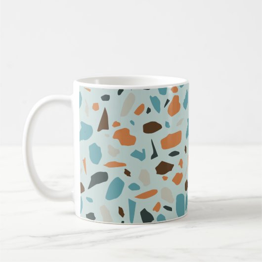 Terrazzo patroon blauw koffiemok (Links)