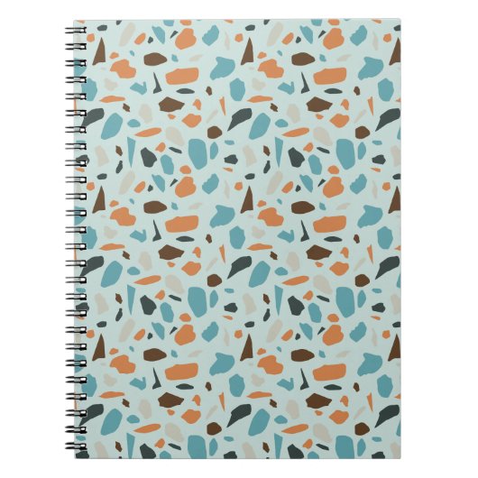 Terrazzo Patroon Blauw Notitieboek (Voorkant)