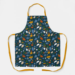 Terrazzo patroon blauw schort