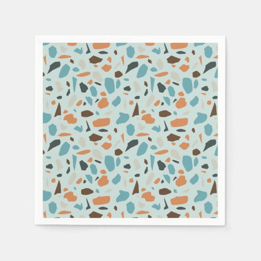 Terrazzo patroon blauw servet (Voorkant)