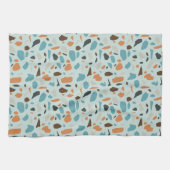 Terrazzo patroon blauw theedoek (Horizontaal)