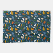 Terrazzo patroon blauw theedoek (Horizontaal)