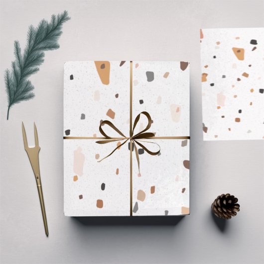 Terrazzo patroon inpakpapier vel