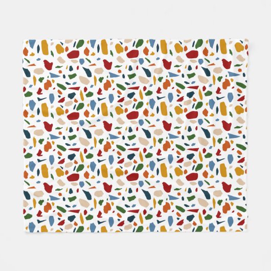 Terrazzo patroon kleurrijk fleece deken (Voorkant (Horizontaal))