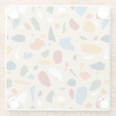 Terrazzo patroon kleurrijk glazen onderzetter (Achterkant)