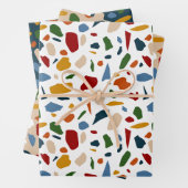 Terrazzo patroon kleurrijk inpakpapier vel (In situ)