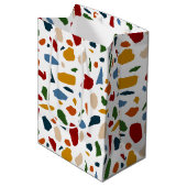 Terrazzo patroon kleurrijk medium cadeauzakje (Voorkant Gekanteld)