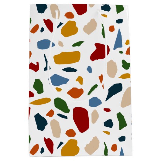 Terrazzo patroon kleurrijk medium cadeauzakje (Voorkant)