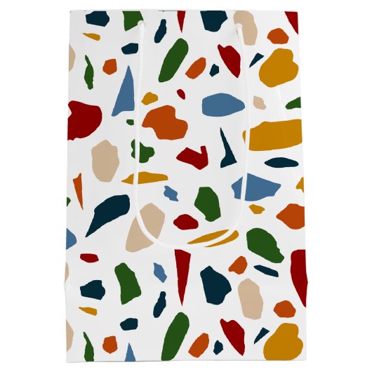 Terrazzo patroon kleurrijk medium cadeauzakje (Achterkant)