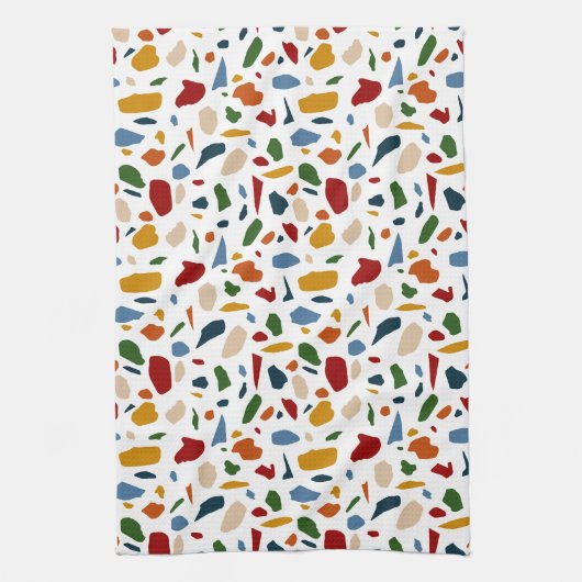 Terrazzo patroon kleurrijk theedoek (Verticaal)