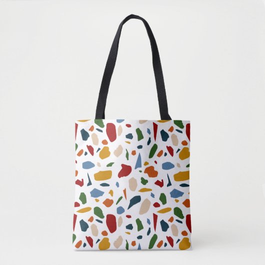 Terrazzo patroon kleurrijk tote bag (Voorkant)