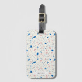 Terrazzo Patroon Neutraal Natuurlijk Elegant Bagagelabel (Voorkant (verticaal))