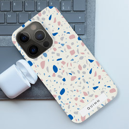 Terrazzo Patroon Neutraal Natuurlijk Elegant iPhone 15 Pro Case