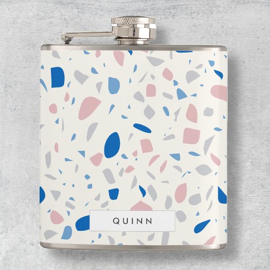 Terrazzo Patroon Neutraal Natuurlijk Elegant Heupfles