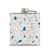 Terrazzo Patroon Neutraal Natuurlijk Elegant Heupfles (Achterkant)