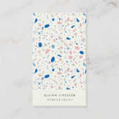 Terrazzo Patroon Neutraal Natuurlijk Elegant Visitekaartje (Voorkant)