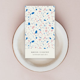 Terrazzo Patroon Neutraal Natuurlijk Elegant Visitekaartje