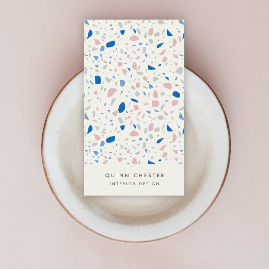 Terrazzo Patroon Neutraal Natuurlijk Elegant Visitekaartje