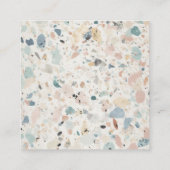 Terrazzo Patroon Pastel QR Code Online Bruiloft Informatiekaartje (Achterkant)
