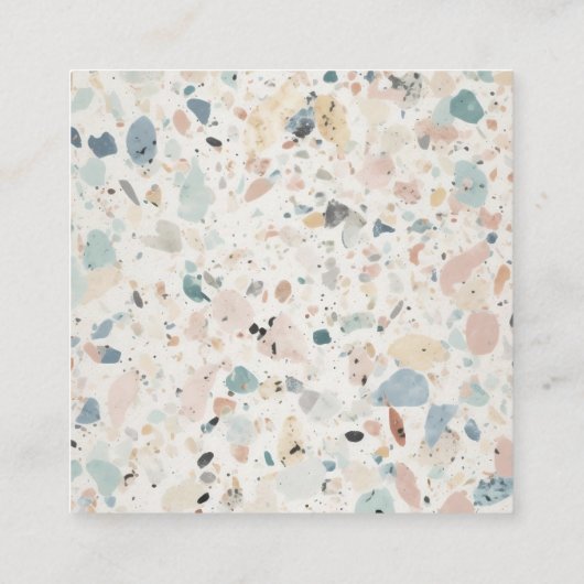 Terrazzo Patroon Pastel QR Code Online Bruiloft Informatiekaartje (Achterkant)