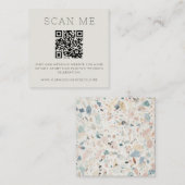 Terrazzo Patroon Pastel QR Code Online Bruiloft Informatiekaartje (Voorkant / Achterkant)