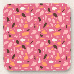 Terrazzo patroon roze bier onderzetter
