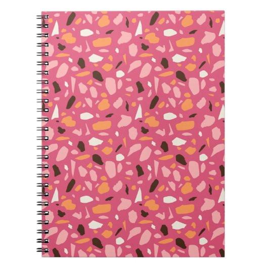 Terrazzo patroon roze notitieboek (Voorkant)