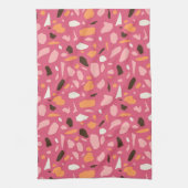 Terrazzo patroon roze theedoek (Verticaal)