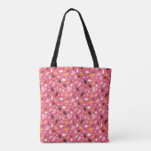Terrazzo patroon roze tote bag (Achterkant)