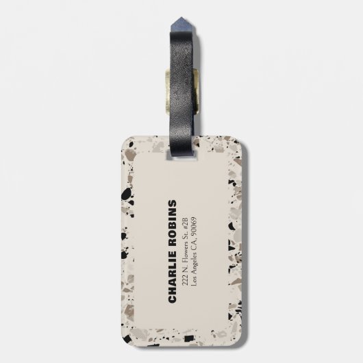 Terrazzo Pattern Bagagelabel (Achterkant verticaal)