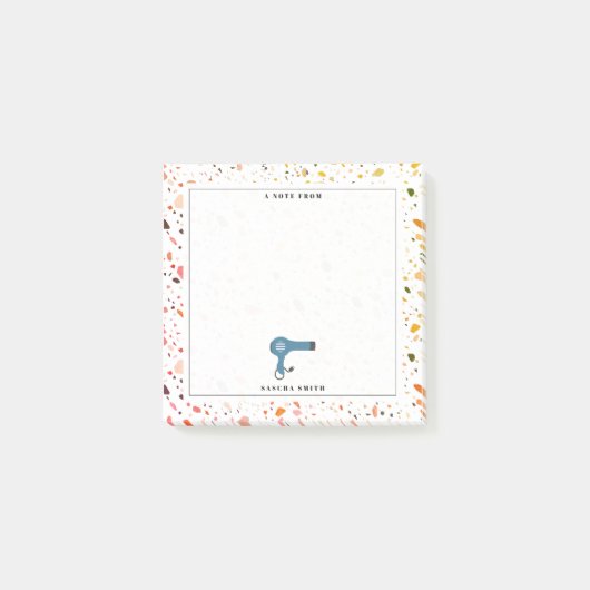 Terrazzo Pattern Blow Dryer Post-it® Notes (Voorkant)