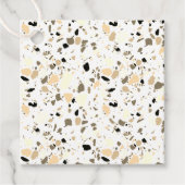 Terrazzo Pattern Hand Drawn Minimal Sepia Bedankjes Labels (Voorkant)