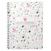 Terrazzo Pattern Pink Apple Teacher Notitieboek (Voorkant)