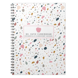 Terrazzo Pattern Pink Apple Teacher Notitieboek
