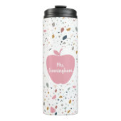 Terrazzo Pattern Pink Apple Teacher Thermosbeker (Voorkant)