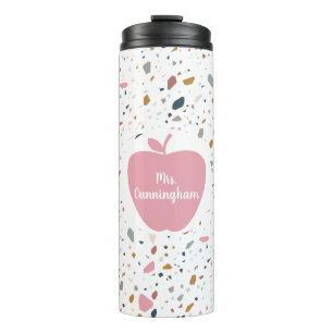 Terrazzo Pattern Pink Apple Teacher Thermosbeker