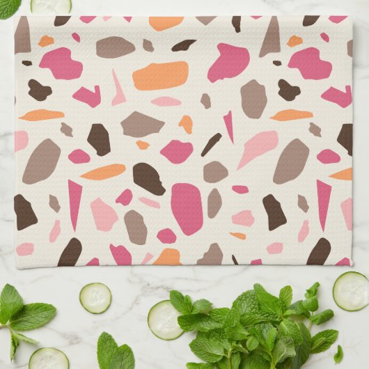 Terrazzo Pattern Theedoek (Gevouwen)