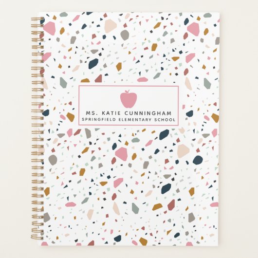 Terrazzo Pink Apple-leraar Planner (Voorkant)