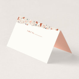 Terrazzo plak blanco plaats kaart visitekaartje