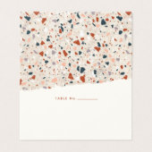 Terrazzo plak blanco plaats kaart visitekaartje (Buitenkant ongevouwen)