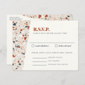 Terrazzo plak bruiloft uitnodiging RSVP (Voorkant / Achterkant)
