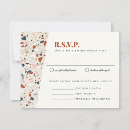 Terrazzo plak bruiloft uitnodiging RSVP-kaart