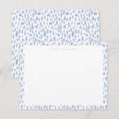 Terrazzo Print Flat Note Kaart in Lila Notitiekaartje (Voorkant / Achterkant)