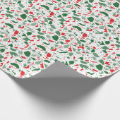 Terrazzo Red Green Holiday Kerstmis Cadeaupapier (Hoek)