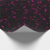 Terrazzo Retro Black Hot Pink  Pattern Cadeaupapier (Hoek)