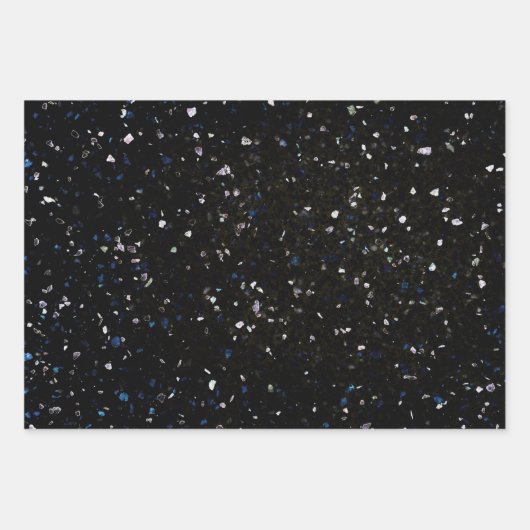 Terrazzo Retro Black White Blue Pattern Inpakpapier Vel (Voorkant 2)